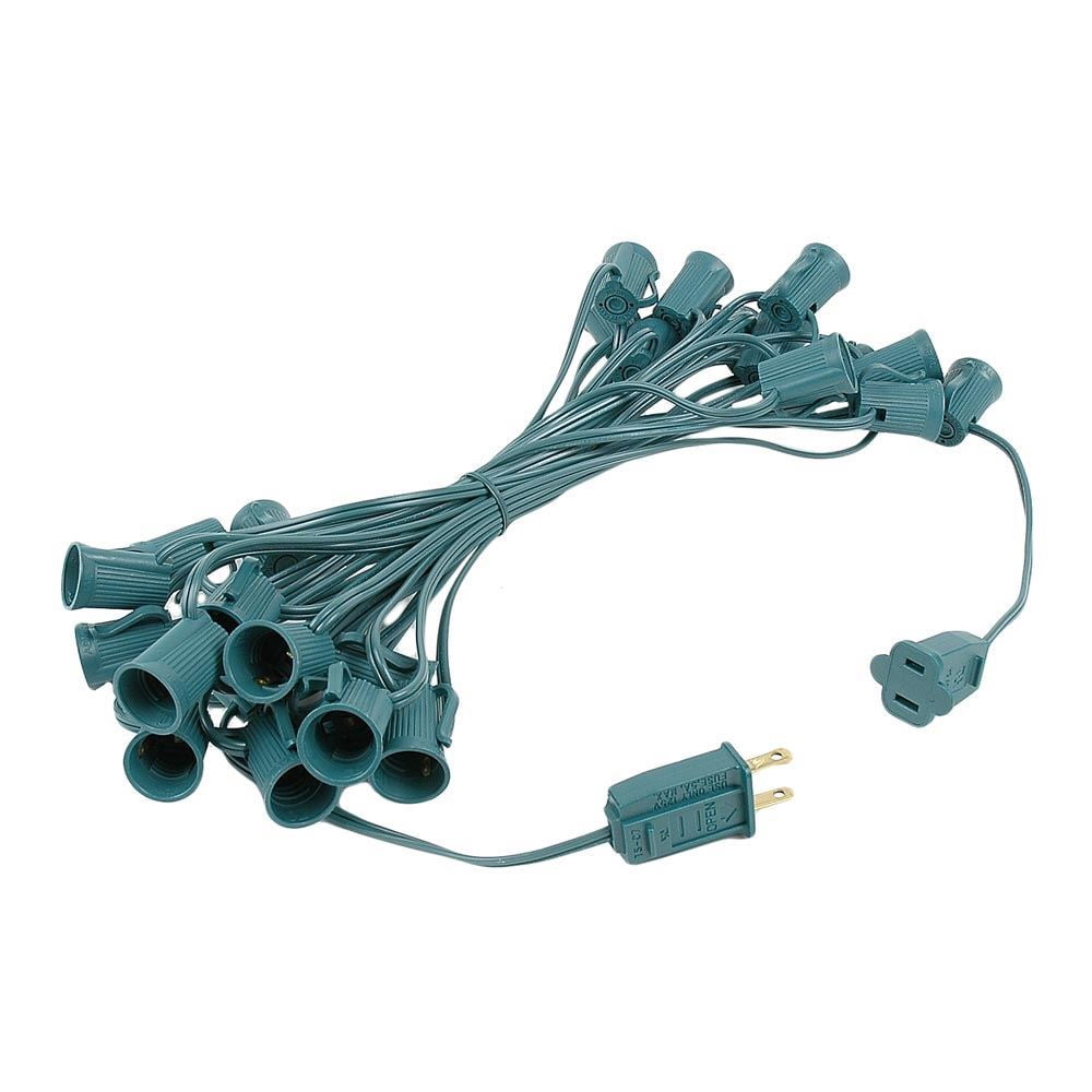 Novelty Lights 25 Feet Green G30 Globe Outdoor Patio String Lights, Green Wire