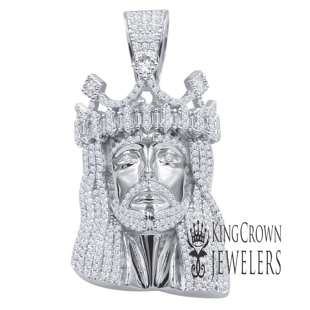King Crown Jewelers 14K White Gold On Real Sterling Silver Simulated