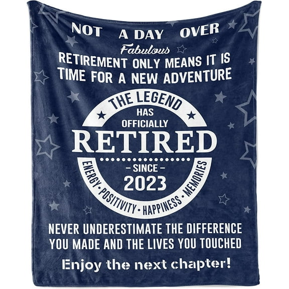Retirement Gifts for Women Men 2023 - Female Mens Retirement Gifts Blanket 60"x50" - Best Retirement Gift Throw Blanket for Nurse, Police, Teacher, Coworker, Boss, Dad, Mom