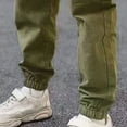 thumbnail image 6 of Wonitaaizi Boys Cargo Joggers Pants Stretch Elastic Waist Drawstring Kids' Pants Sweatpants Pockets Green for Size 9-10 Years, 6 of 6