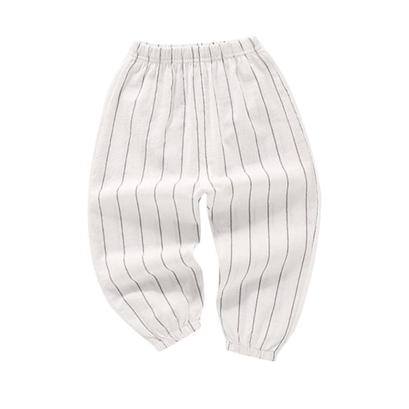 Odeerbi 2-10 Años Niños Niñas Algodón Bloomers Verano Rayas Jogger Pantalones Color Sólido Transpirable Linterna Pantalones Haren Pantalones