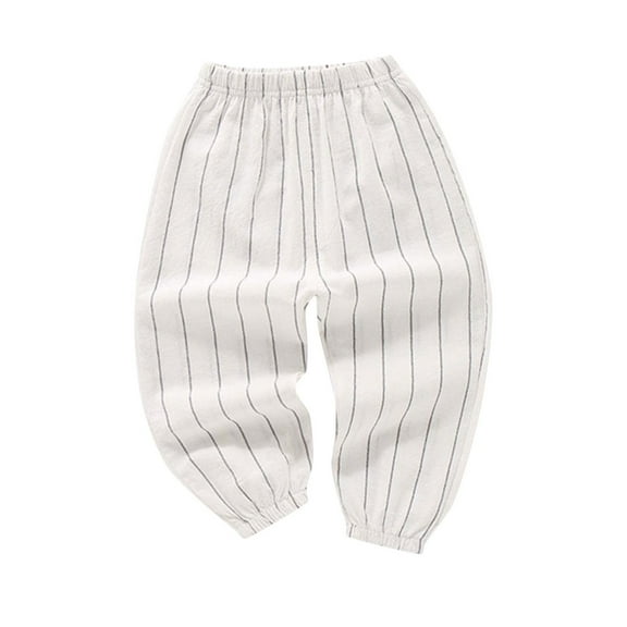 Jgppe Toddler Boys Baggy Pants Striped Loose Elastic Waist Long Trousers Sport Pants 2-10 Years