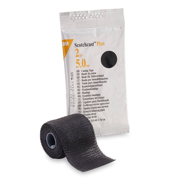 3M Scotchcast Plus Cast Tape 2 Inch X 12 Foot Black 82002A, 10 Ct