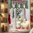 thumbnail image 3 of Valances for Windows Christmas Gnome Rod Pocket Cafe Window Treatments Valance Curtains for Kitchen Bathroom Laundry Basement Windows 42"x12", 3 of 7