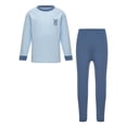 thumbnail image 3 of Jizyo Kids Boys Girls Long Johns Thermal Underwear Set Long Sleeve Rabbit Printed Crewneck T-Shirt and Elastic Waist Pants Blue 2-3, 3 of 7
