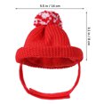 thumbnail image 3 of UPGRATOR Cat Knit Hat Pet Hat Red Warm for Daily Wear 1Pcs, 3 of 7