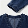 thumbnail image 5 of Admvng Men's Denim Cardigan Jacket Long Sleeve Open Front Casual Jean Outerwear Lightweight Layering Shacket, 5 of 8