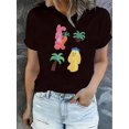 thumbnail image 1 of Camiseta De Verano Para Mujer, Moda Informal, Ropa Cómoda, Camisetas De Manga Corta MWomen'S Fashion Casual Crew Neck Short Sleeve Polyester T-Shirt, Creative Plush Animal Print, Simple Sports, Medi, 1 of 6
