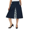 thumbnail image 4 of Bimba a-line Skirt With Pockets & Lace Deatil With Side Zip Trendy Chic Skirts, 4 of 9