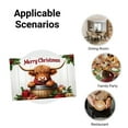 thumbnail image 5 of JOOCAR Merry Christmas Highland Cow with Gifts Design Linen Table Mats Set of 4 for Home Kitchen Table Decor 12x18 inch, 5 of 5