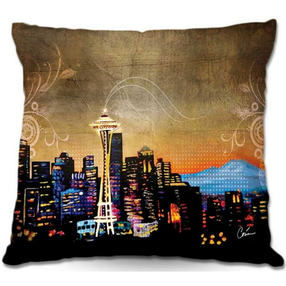 DiaNoche Designs Throw Pillows from Artist Corina Bakke - Seattle Skyline