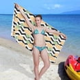 thumbnail image 6 of Coolnut Beach Towels Troipcal Pineapples Camping Towels Black White Strips Summer Sand Free Beach Towel, 30"x60" Large Beach Towels Quick Dry Bath Travel Towels Pool Yoga Beach Mat for Men Women, 6 of 6