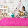 thumbnail image 6 of Junovo Super Soft Fluffy Area Rugs Modern Shag Rug for Bedroom Living Room,Cute Carpets for Kids Nursery Girls Home Dorm,9'x12',Hot Pink, 6 of 7