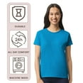thumbnail image 6 of Gildan Women's Short Sleeve T-Shirt 100% Cotton Classic Fit Crew Neck Solid Color Tee (Light-Blue, L), 6 of 7