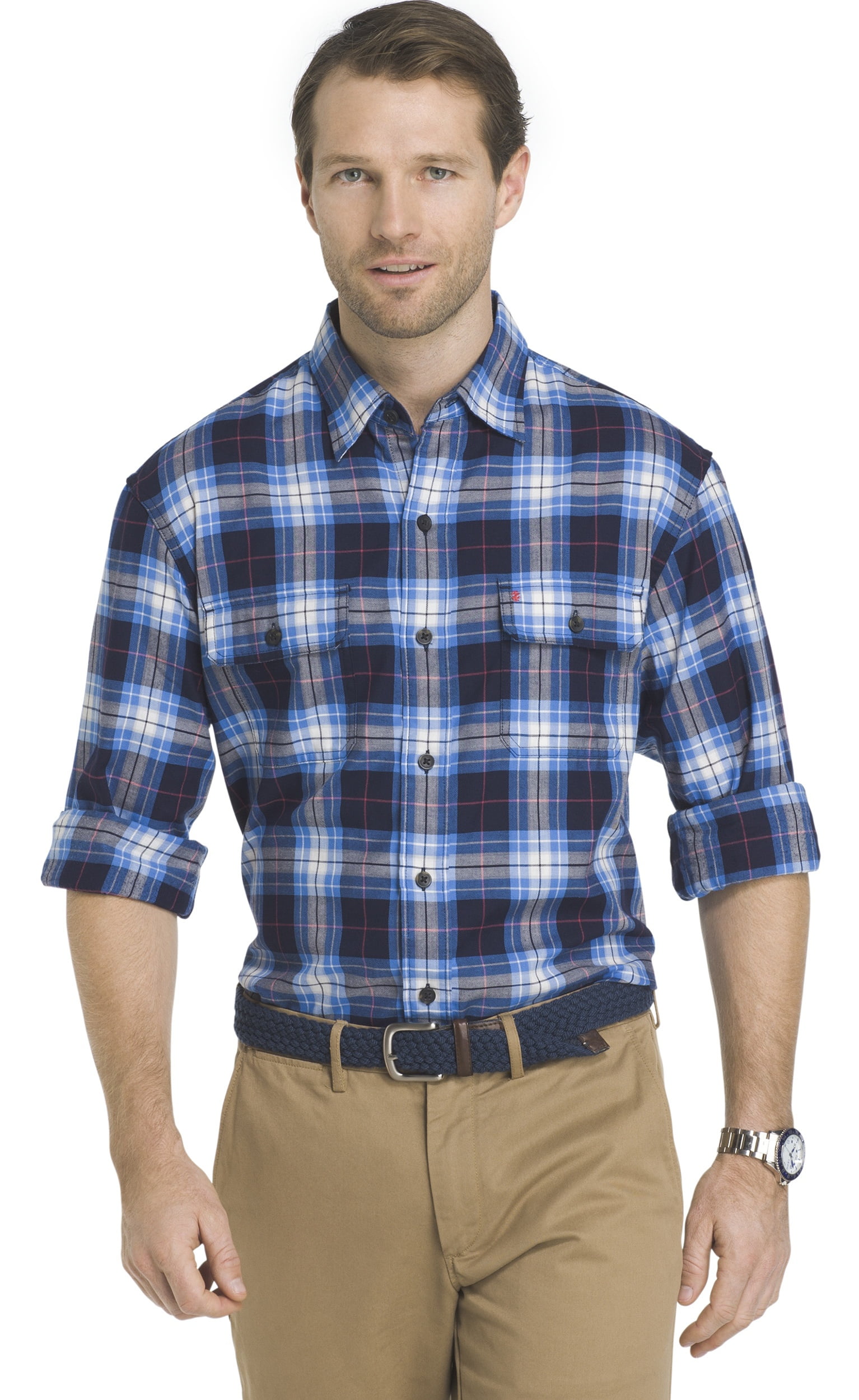 Men's Big & Tall Izod Temperature Regulating Harbor Twill Long Sleeve Shirt 