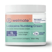 WELMATE Pain Relief, 5% Lidocaine Numbing Cream, 5.5oz