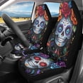 thumbnail image 2 of FOR U DESIGNS Sugar Skull Print 2 Pack Car Seat Covers, Wear-Resistan Automotive Seat Cushion Cover Anti-Slip Vehicles Interior Covers Fit for Vans SUV Truck, 2 of 7