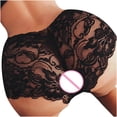 thumbnail image 4 of ICHUANYI Clearance Women's Sexy Lace Peach Buttocks Underwear High Waist Panties Silky Comfy Panties(Black, XXXXL) Ichuanyi Ichuanyi, 4 of 6