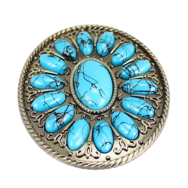 Hebilla de Cinturón de Vaquero Occidental para Hombre Vintage Boho para Hombre de Metal Turquesa para Hombre