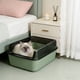 thumbnail image 5 of Caja de arena semicerrada para gatos con tapa de entrada superior, lados altos, control de olores, caja de arena cubierta con filtro de cuchara para control de olores, caja de arena de plástico para g, 5 of 6