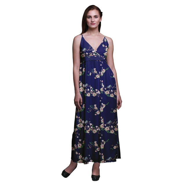 Bimba Robe Longue d'Été Sans Manches à Imprimé Teinture sur Nœuds Décontractée Maxi de Plage pour Femmes - Petit