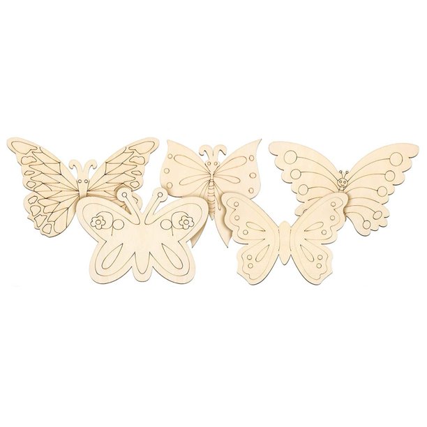 25 Pieces Wooden Butterfly Crafts Unfinished Wooden Butterfly Blank