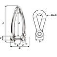 thumbnail image 2 of Wichard Captive Pin Long Twisted Shackles, locking pin twist shackle 1/4in, 2 of 3