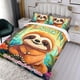 thumbnail image 3 of Perezoso Conjunto de sábanas temático, trío de piezas, cómodo y amigable con la piel, diseño único, regalo de decoración para el hogar para familiares, amigos y fans,135cm *200cm, 3 of 6
