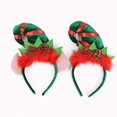 thumbnail image 4 of Decoraciones navideñas Fiesta creativa Decoración de plumas rojas Diadema de sombrero puntiagudo pequeño de elfo, 4 of 5
