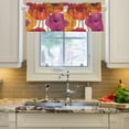 thumbnail image 2 of Yayeee Kitchen Valance Rod Pocket 54" x 18" Living Room Window Curtain, Purple Hand Drawn Floral, 2 of 6