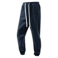 thumbnail image 2 of Zylanna Men's Cargo Pants, Elastic Waist Solid Color with Pockets Straight Leg Casual Pants for Outdoor Dark Blue, 2 of 7