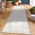 thumbnail image 3 of Garvee 2'x6' Modern Geometric Runner Rug Washable Distressed Accent Carpet, Non Slip Rug Ultra-Soft Contemporary Indoor Floor Mat for Hallway Bedroom Kitchen, White, 3 of 8