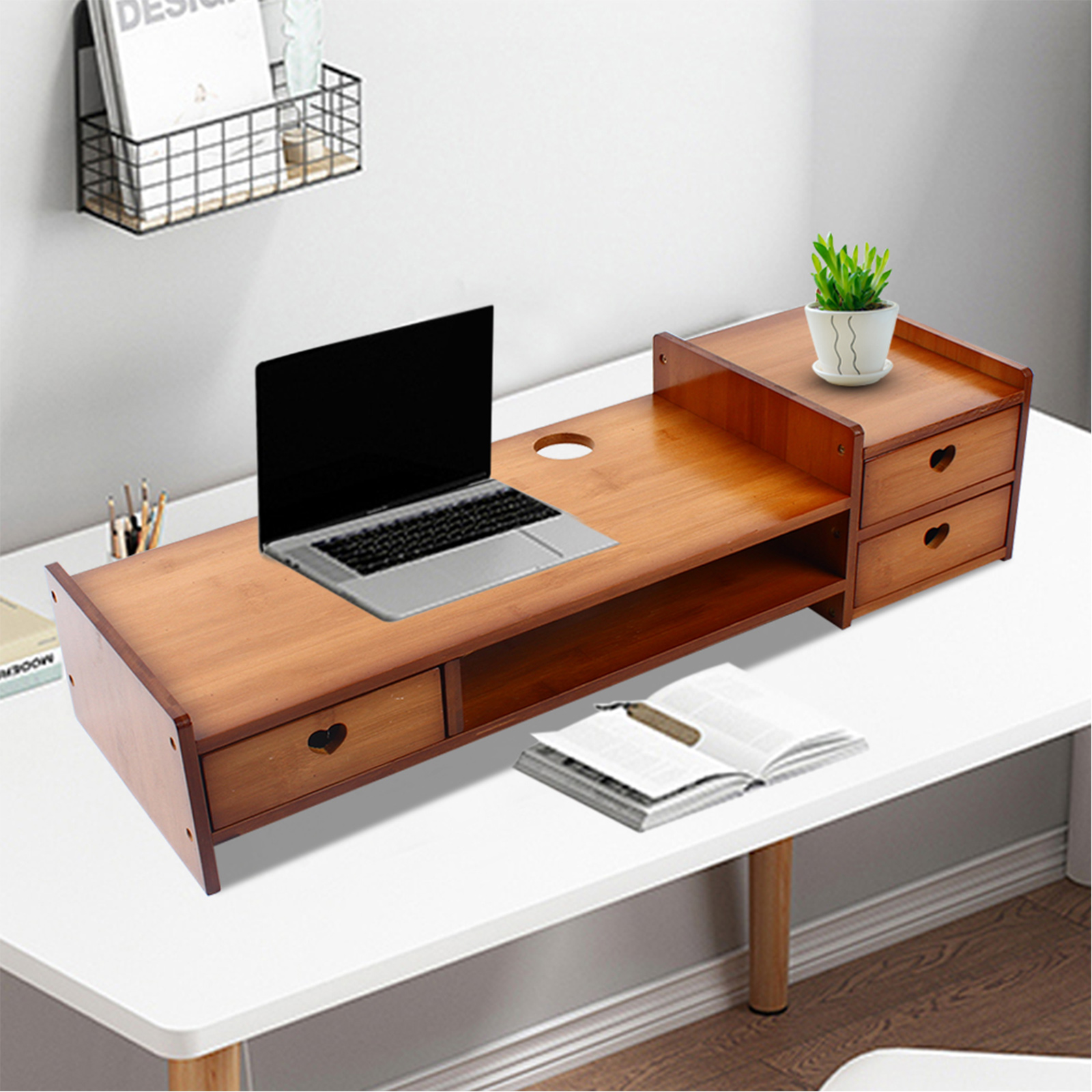 Miumaeov Monitor Stand Riser Computer Monitor Heightened Shelf Desk Keyboard Base Rack