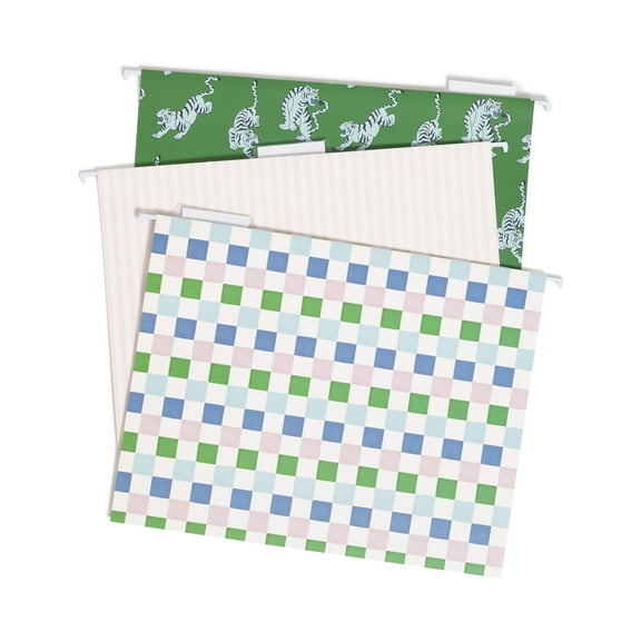 U Brands Fashion Hanging File Folders with Tabs, 6 Count, Muted Prep, Letter Size