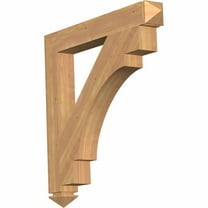 Ekena Millwork 5 1/2"W x 20"D x 28"H Merced Traditional Smooth Bracket, Western Red Cedar