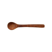 Kaireo 9Cm Acacia Wood Spoon,Wooden Spoons Wood Soup Spoons Serving Spoons Wooden Teaspoon for Eating Mixing Stirring Long Handle Spoon with Japanese Style Kitchen Utensil Table Spoon