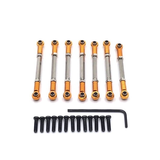Metal Servo Link Linkage Ajustable Barra de plomo RC 1:10 Actualización de Crawler Suministros de repuesto Reemplazo para WLTOYS 104001 Paquetes de oro 7 AweSitey FN009881-03