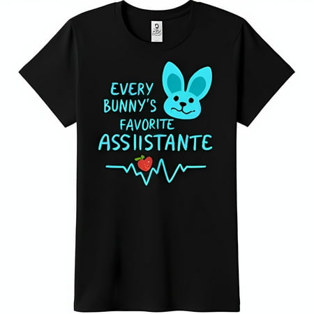 

Light Blue with Heart Black T-Shirt Every s Favorite Assistante Design