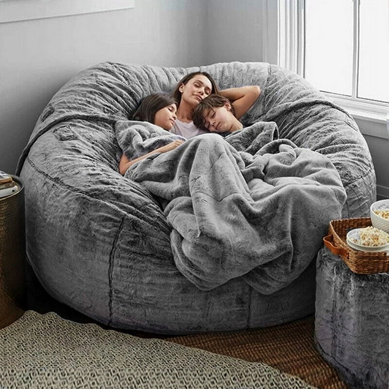 Large Bean Bag Cover Chair Sofa Couch Adults Kids Lazy Lounger No