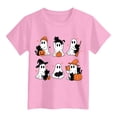 thumbnail image 5 of 3-4 Years Kid's Short Sleeved Halloween Bow Print T Shirt For Boys And Girls Spooky Seaon Tops 1T 2T 3T 4T 5T 6T 7T 8T 9T Pink T-Shirt for Boy Girl, 5 of 5