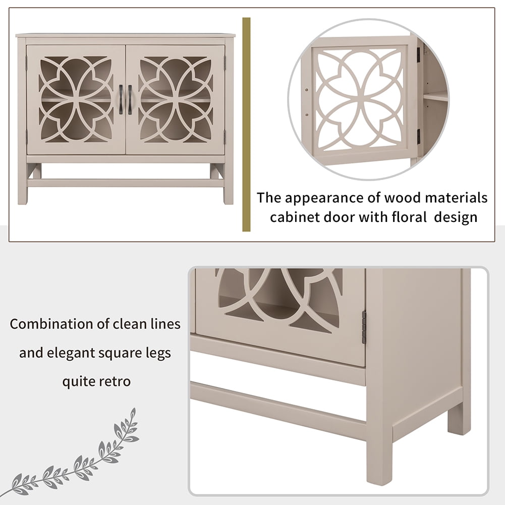 Lowestbest Buffet Sideboard, Storage Cabinet with Doors and Adjustable Shelf, Entryway Table for Living Room, Cream Lowestbest Buffet Sideboard, Storage Cabinet with Doors and Adjustable Shelf, Entryway Table for Living Room, Cream