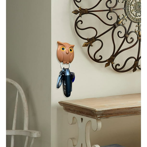 6 PCS Owl Keychain Magnetic Key Holder Hook Night Owl Keyring