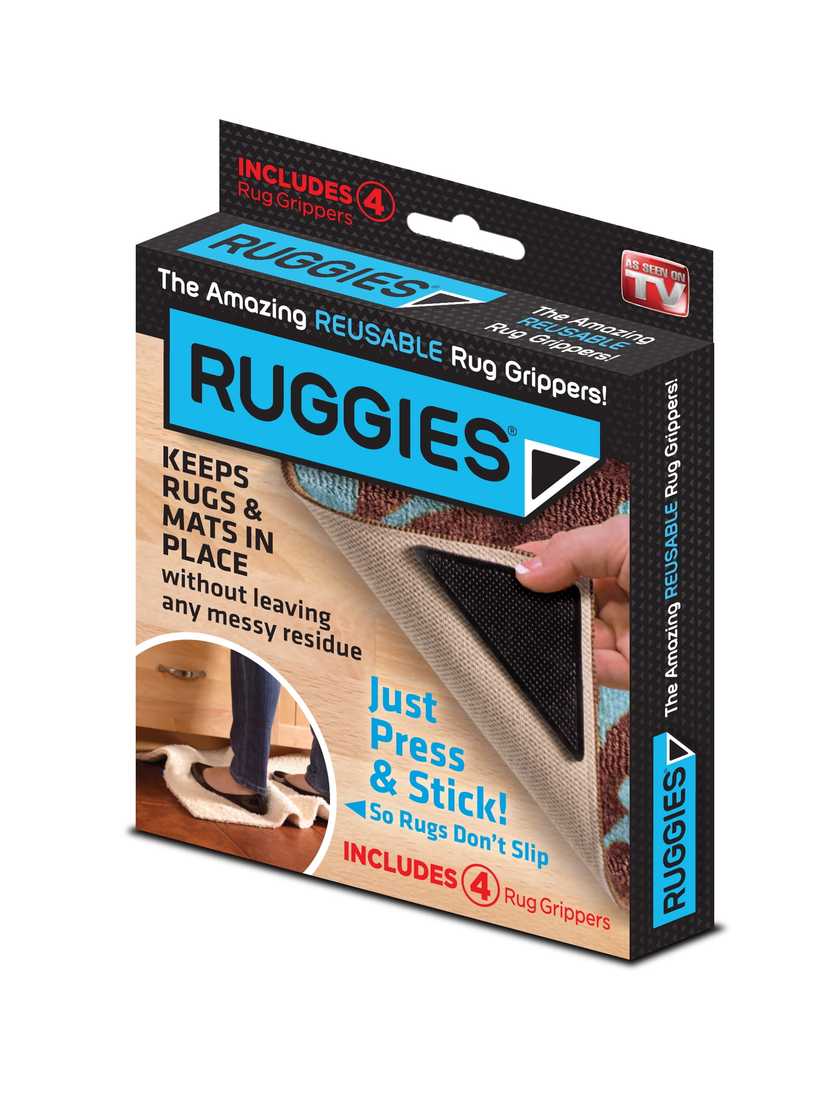Ruggies 4-pack Non-Slip Rug and Mat Rubber Grip, 5' x 8