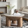 thumbnail image 1 of Modway Ellison 33" Round Wood Coffee Table With Marble Top in Walnut, 1 of 8