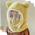 thumbnail image 4 of Unisex Toddler Kids Hat Scarf,Children's Winter Hat With Goggles Face Scarf & Cute Bear Headwear, Winter Thickened Pullover Cap Detachable Design For Cold Weather,Size:2-7 Years, 4 of 4