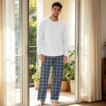 thumbnail image 6 of VV AVEORS Mens Pajama Set Bamboo Viscose Soft Pijamas Sets Plaid Long Sleeve Full Length Pants Pjs Check Sleepwear With Pockets Navy M, 6 of 7