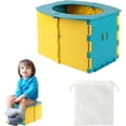 thumbnail image 1 of Baby Potty, Folding Children's Toilet, Blue Yellow Trainer Potty T, convenient and easy to use, 1 of 5