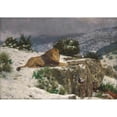 thumbnail image 3 of Geza Vastagh 24x18 Black Modern Framed Museum Art Print Titled - A Lion in the Snow, 3 of 5