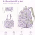 thumbnail image 5 of Teen Girls Backpack Set with Lunch Box, Pencil Case, Small Wallet, Kids Bookbag(Purple), 5 of 7