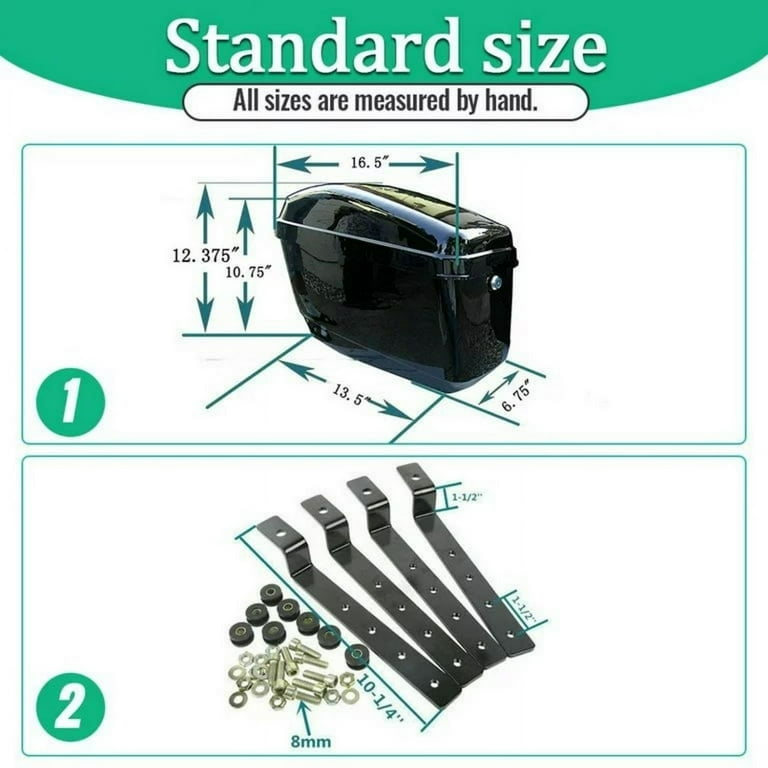 KOJEM Universal Motorcycle Hard Saddle Bags, Mounting Brackets